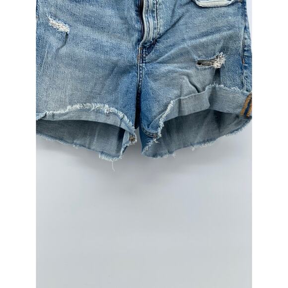 BANANA REPUBLIC Women’s Blue Medium Wash Denim Distressed High-Rise Shorts SZ 30 - Picture 5 of 12